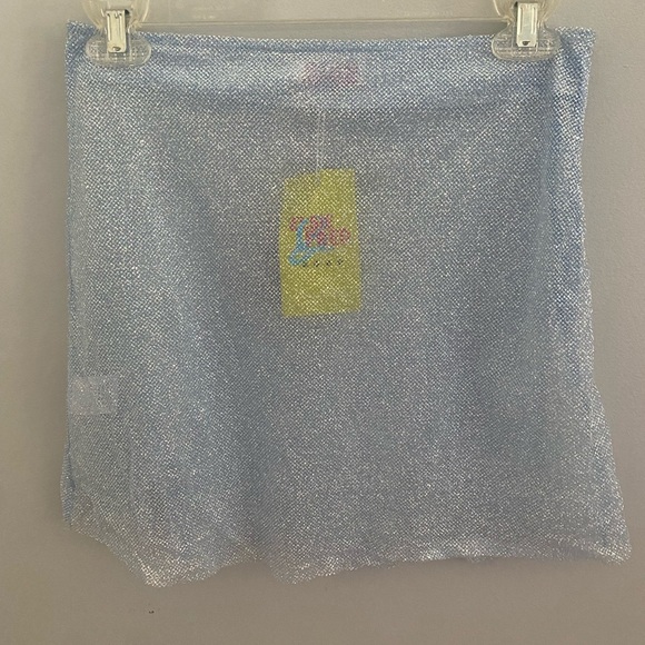 Elsie & Fred blue iridescent mesh miniskirt. Size 8. New with tags. - Picture 3 of 8